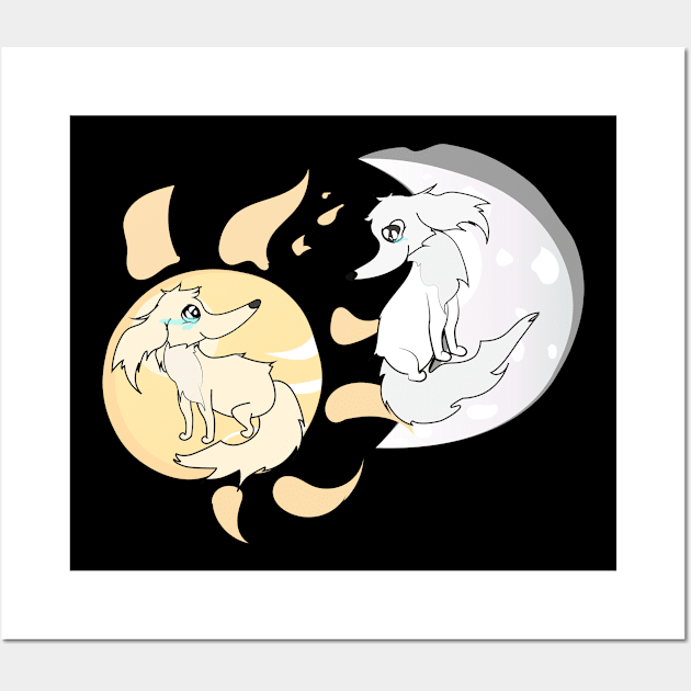 Cute borzoi dogs in love Wall Art by ZOOLAB